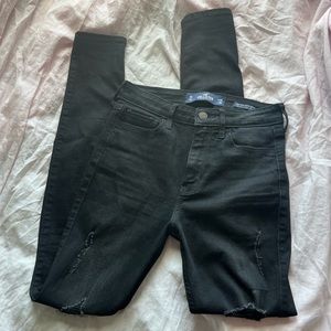 Hollister black ripped skinny jeans
